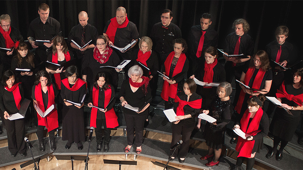 Choir performing