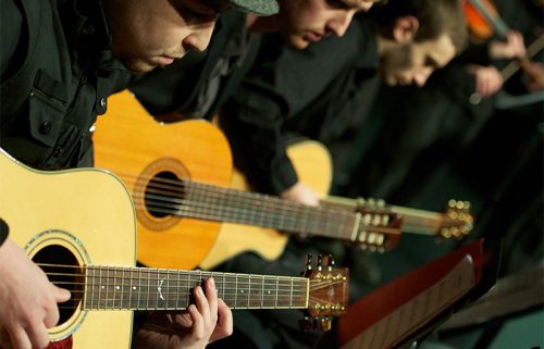 Guitar students performing