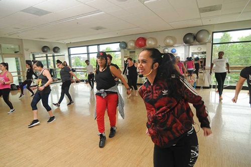 Students in a hip hop dance class