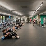 students exercising in open airy space