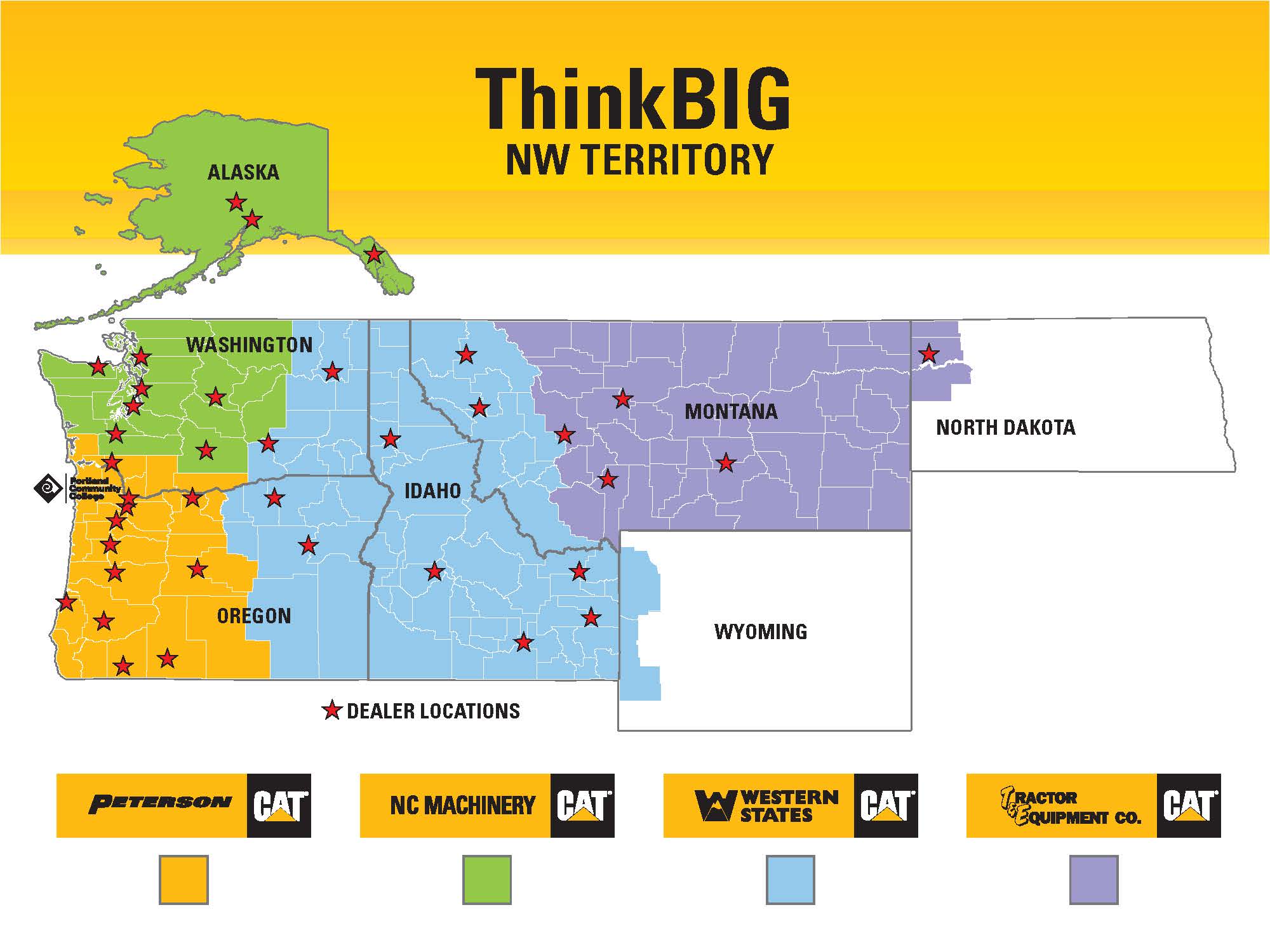Map of ThinkBIG territory. Full description in text follows image.
