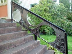 The Stair Rail installed alongside a set of outdoor stairs