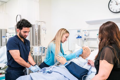 Healthcare students in class