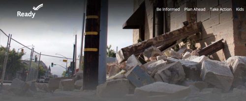 This image shows the Ready.gov website; a National public service campaign designed to educate and empower the American people to prepare for, respond to, and mitigate emergencies, including natural and man-made disasters.