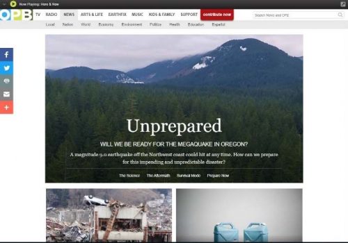 OPB Unprepared news series website screenshot