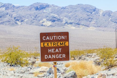 Sign that says 'Caution! Extreme Heat Danger in Death Valley