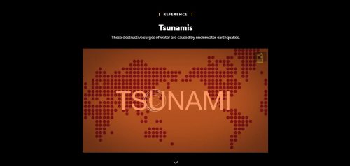 National Geographic tsunami information website screenshot