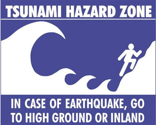 Tsunami Hazard Zone sign