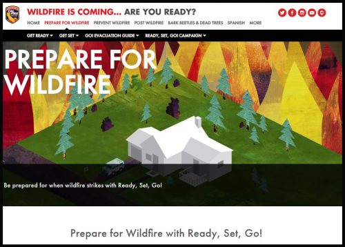 Cal Fire prepare for wildfire website screenshot