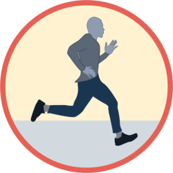 Person running to safety