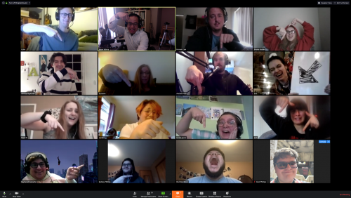screenshot of students in a zoom meeting