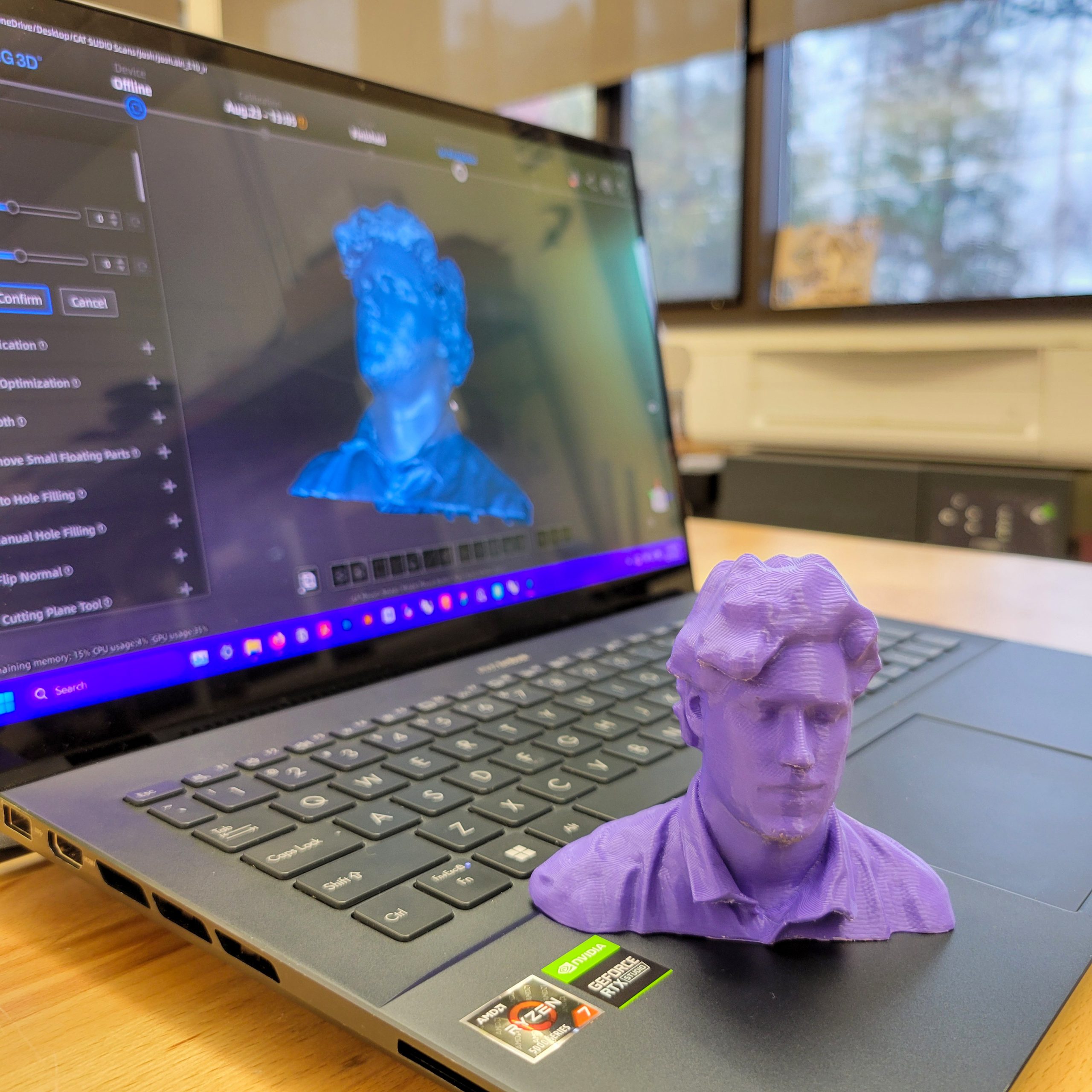 3d printed project and computer screen