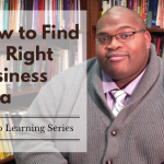 Video still image of SBDC instructor Jarvez Hall sitting in front of bookcase