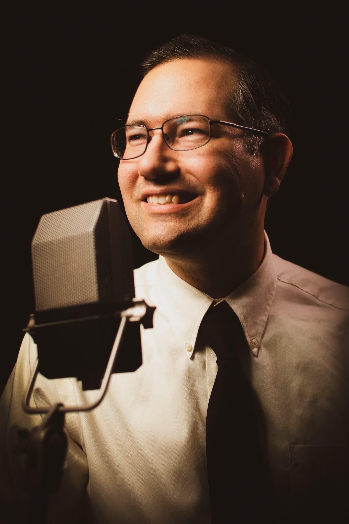 Man near microphone