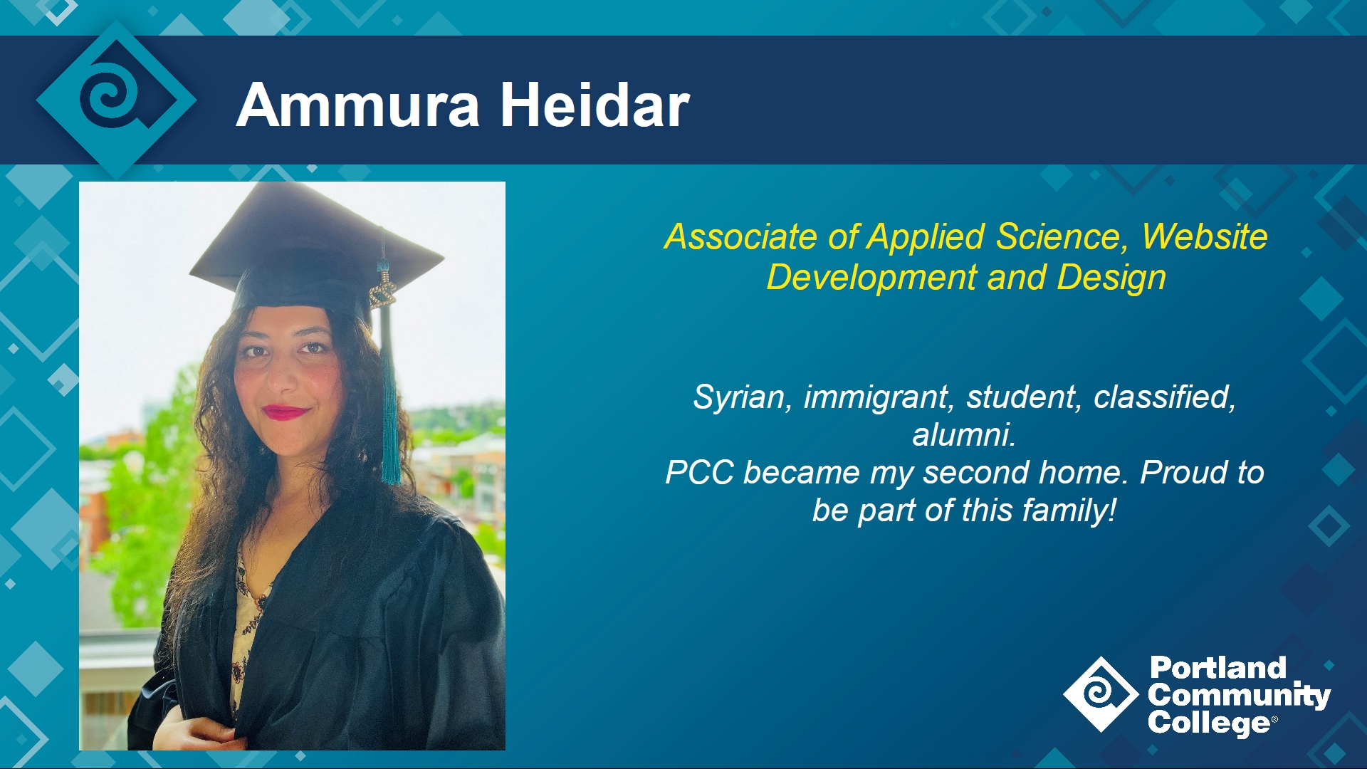 Ammura's graduation slide