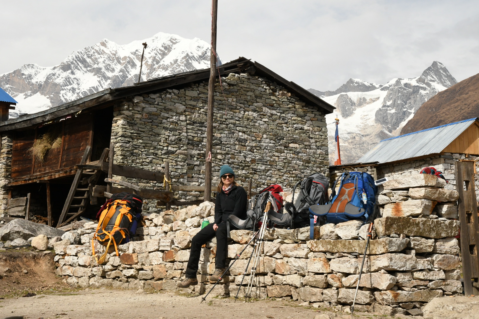 Stacie trekking in Nepal