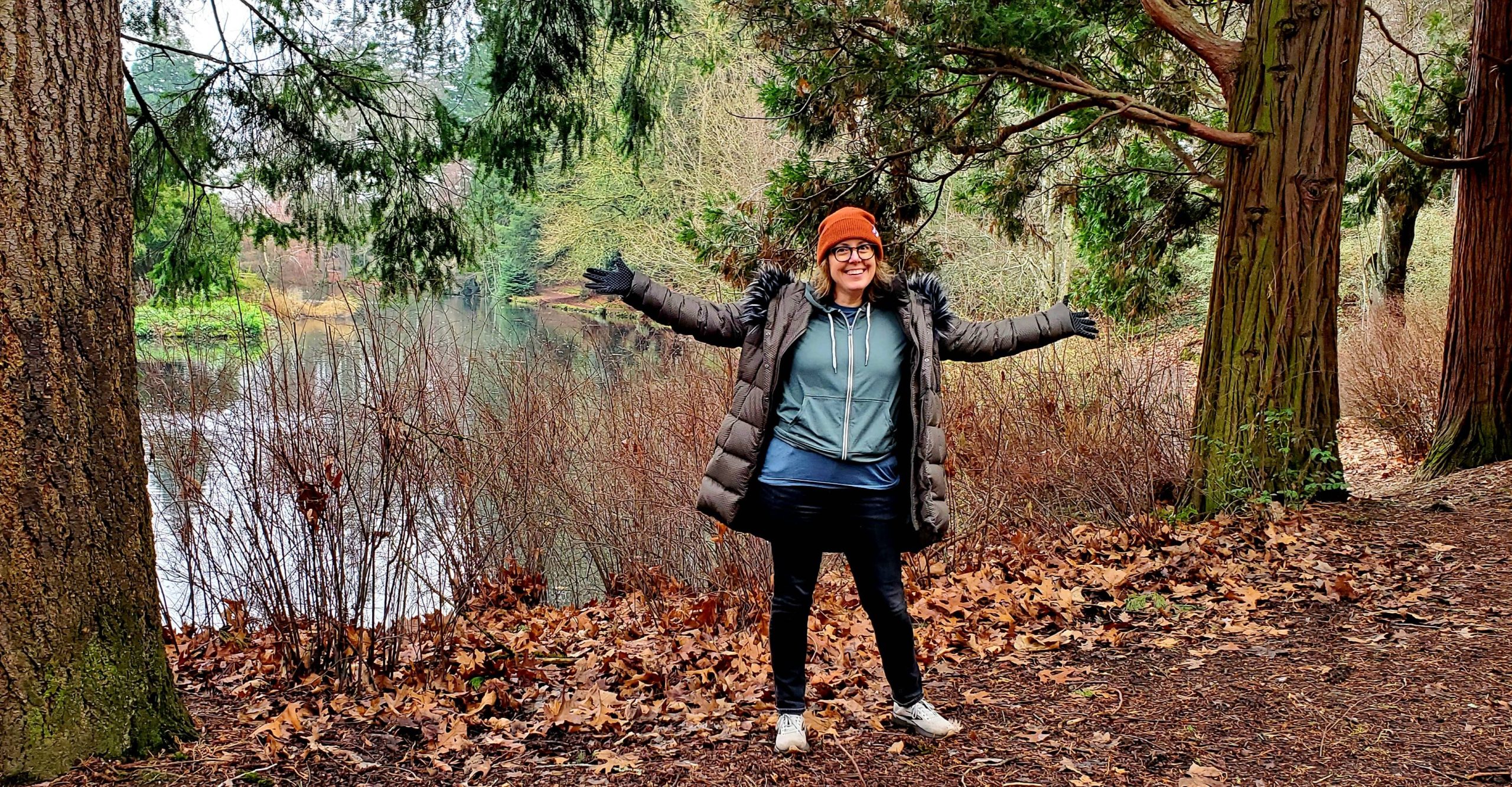 Dawnn standing in a park during winter 