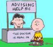 Peanuts image of Lucy and Charlie Brown - Advising help