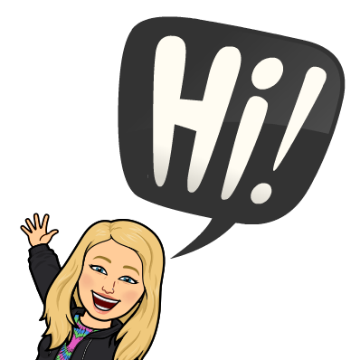 Bitmoji Liz saying Hi! 