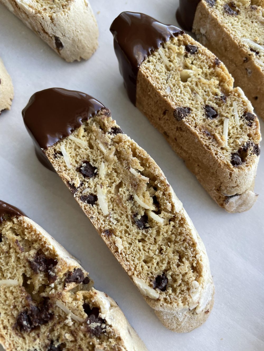 Chocolate almond biscotti