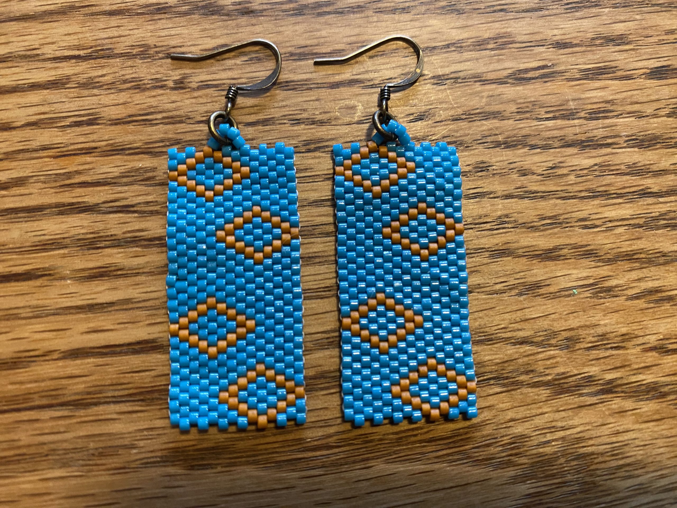 Beaded Woven Earrings -- Peyote Stitch