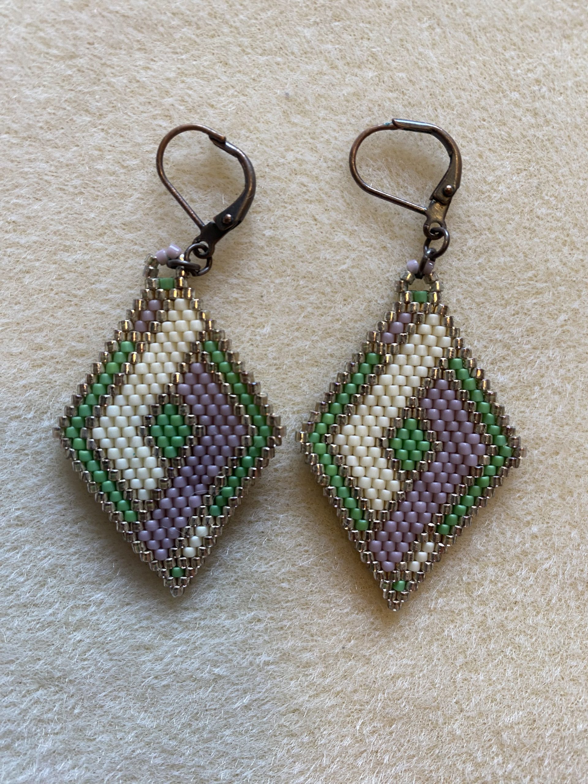 Beaded Woven Earrings -- Brick Stitch