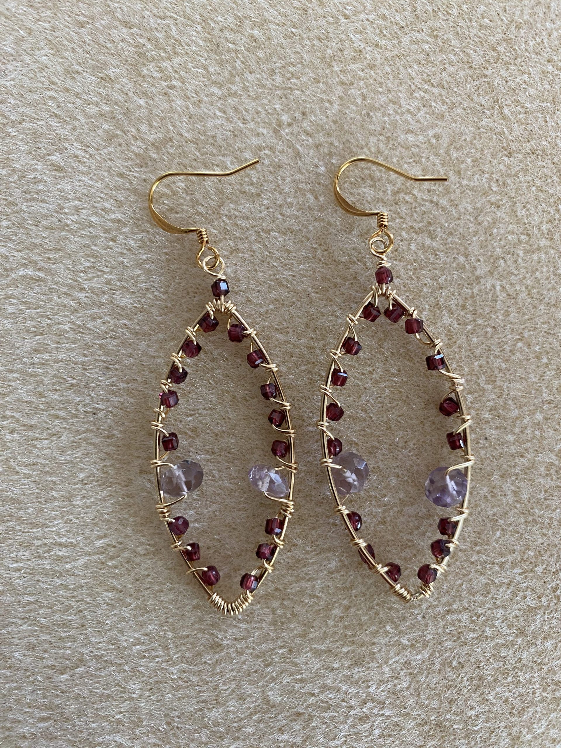 Delicate wire hoops.