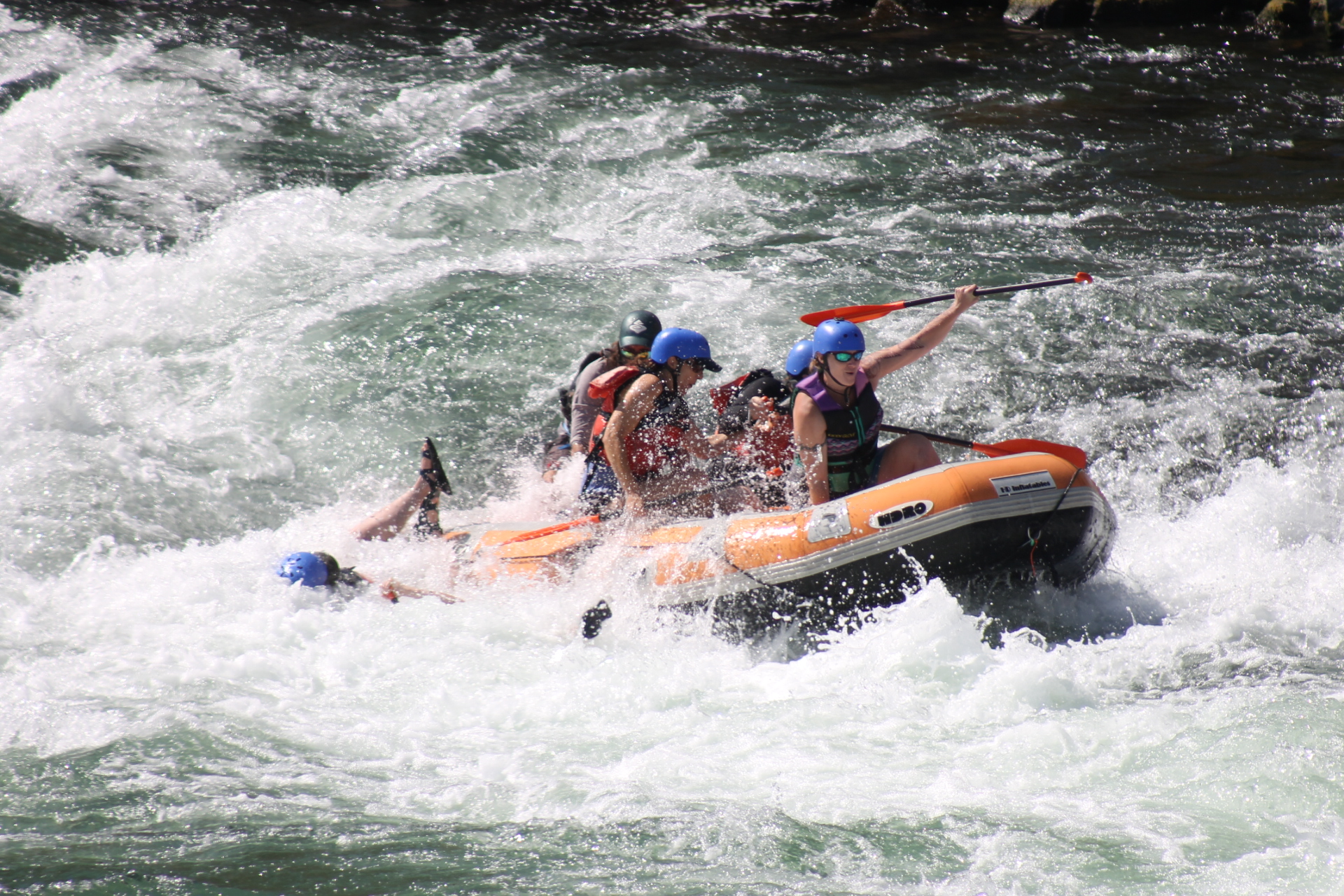 Rafting the Deshutes River. I am the one with the foot out of the water