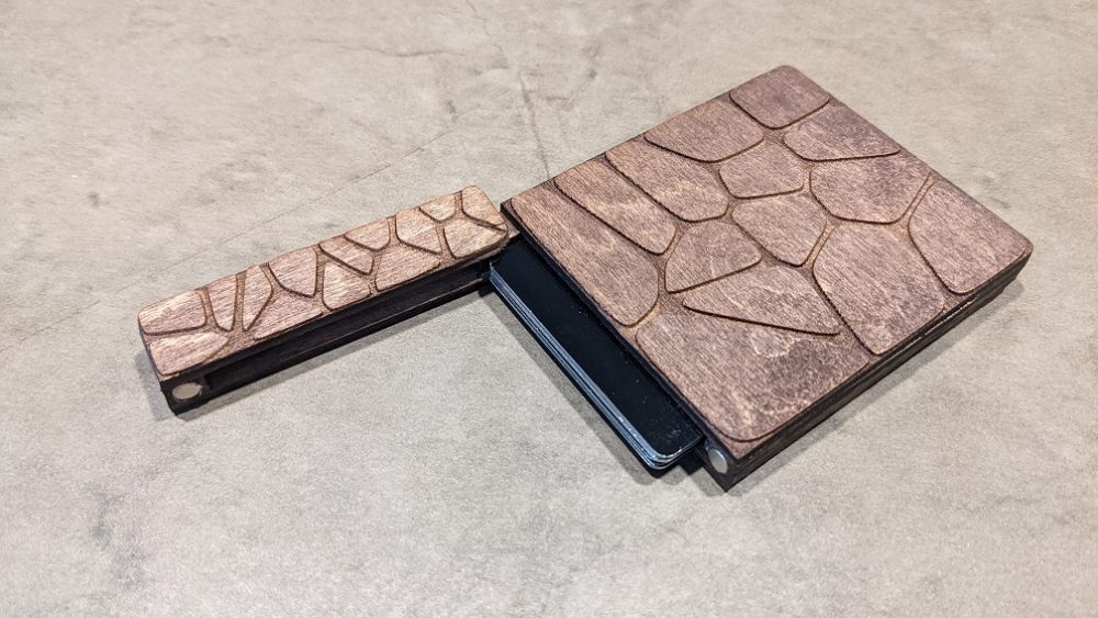 Laser cut wood business card case