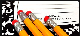 pencils and notebook