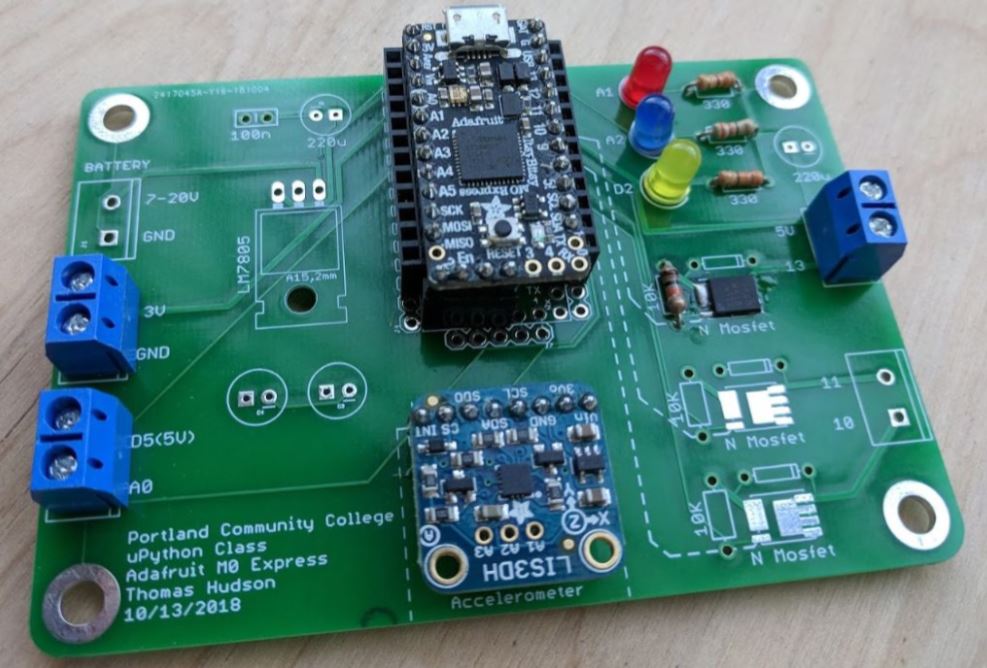 PCB with accelerometer