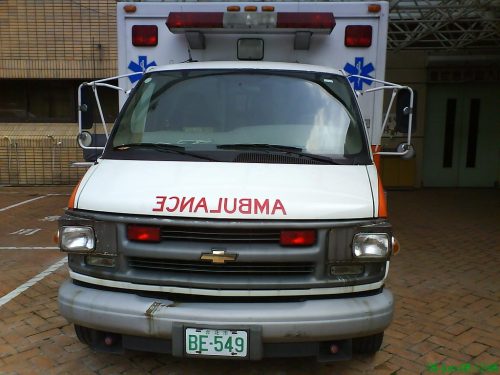 Front of an ambulance