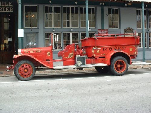 Vintage red fire truck