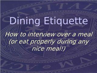 Dining Etiquette