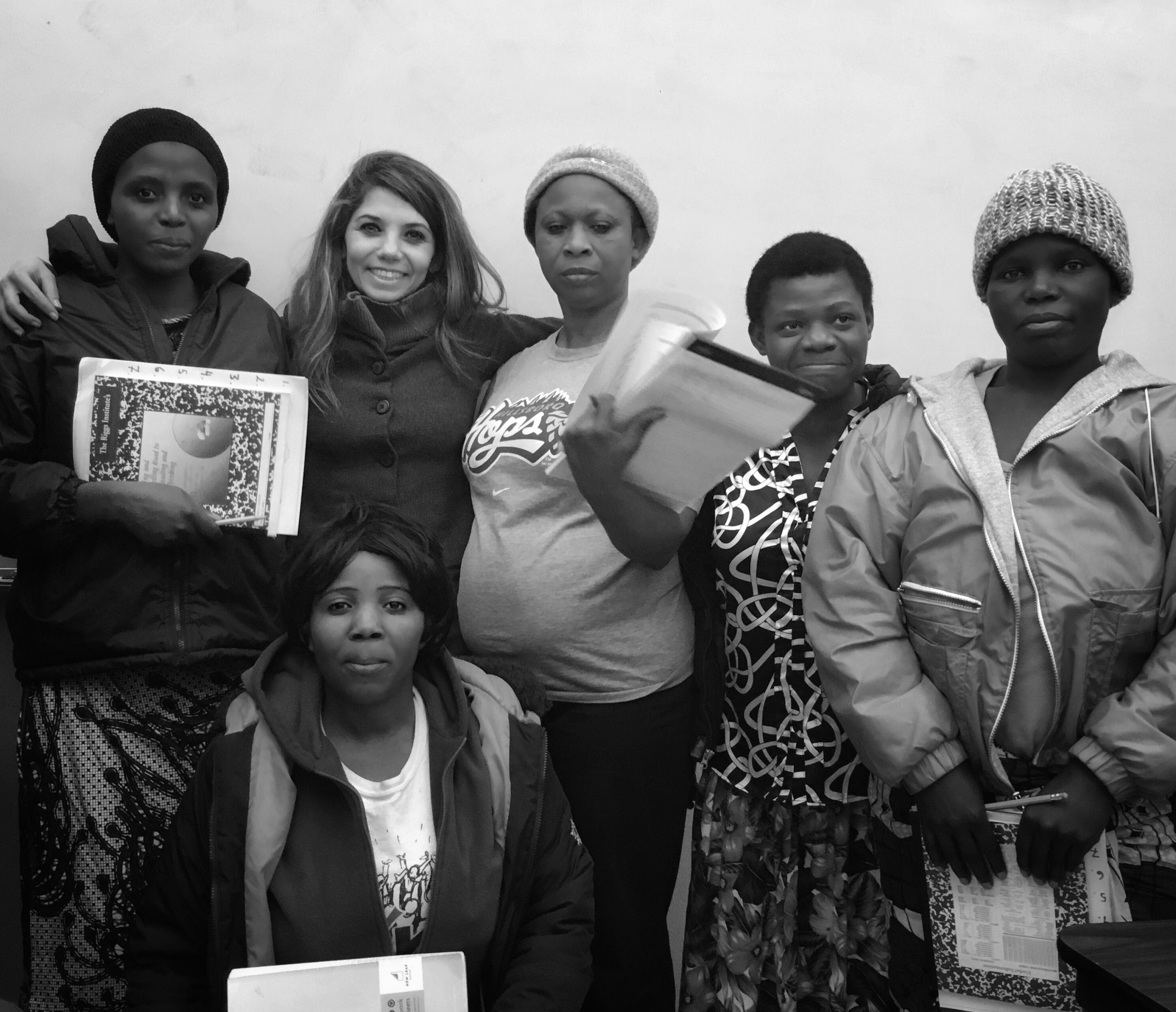 Intructor with her students from IRCO