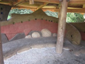 Cobb Salmon Bench in the Learning Center