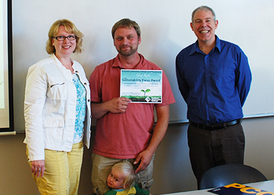 student receiving focus award