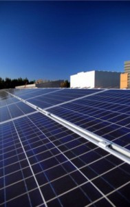 View of Willow Creek’s 109 kWh roof-top photovolactic solar array.