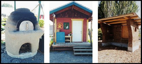 Earthen Oven, Welcome Kisok, Red Cob Shed