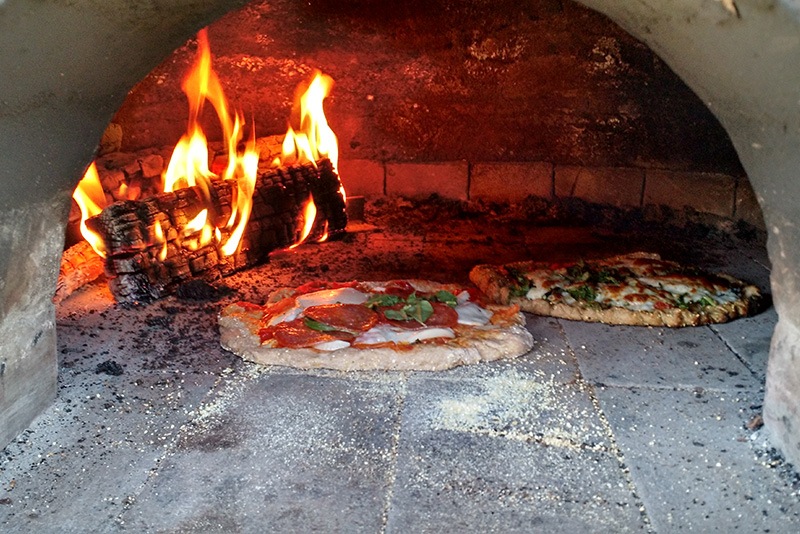 Pizza in cob oven