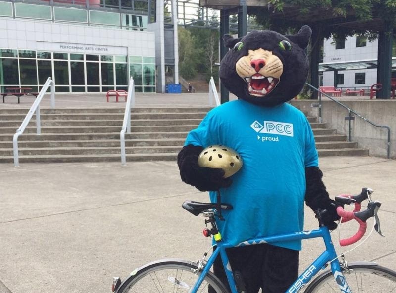 Poppie with bike