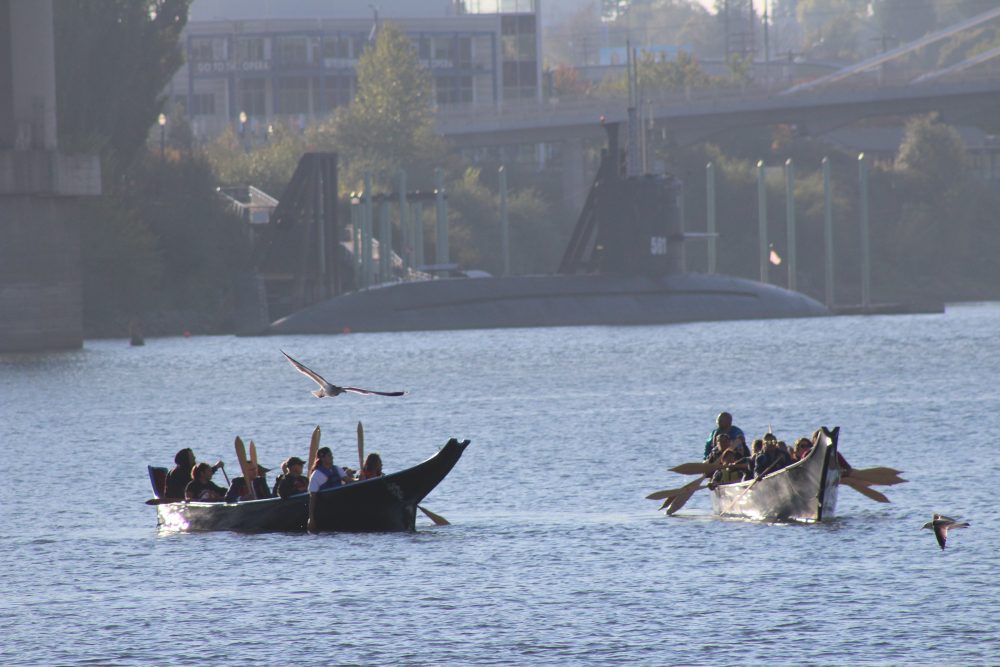 The Canoes approach on the Willamette