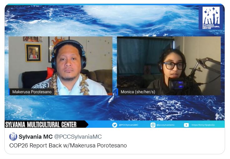 COP26 Report Back with Makerusa Porotesano