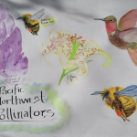 16. Tracy Nguyen, “Pacific Northwest Pollinators,” 2022, Watercolor on paper