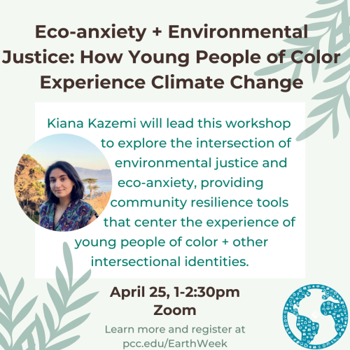 Eco-anxiety virtual workshop on April 25th at 2pm