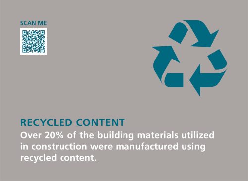 This image describes the sign for Recycled Content