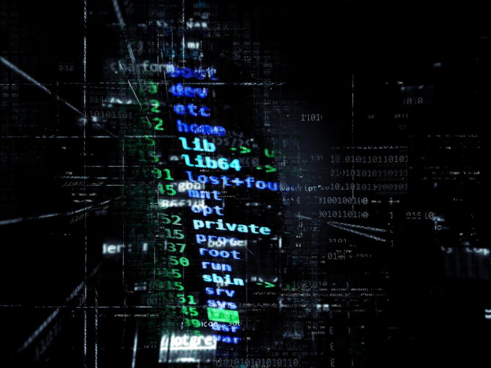 Image showing computer code against a dark background
