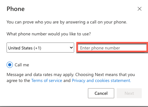 Add alternate phone by entering your phone number. 