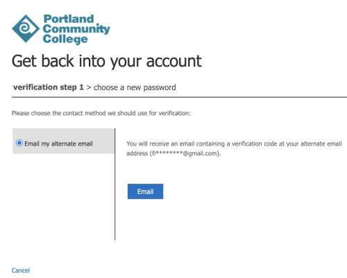 contact method choice selection screen