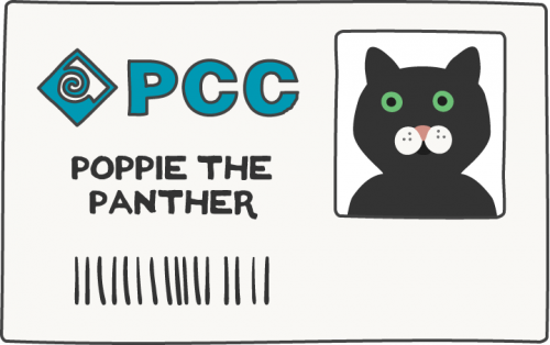 ID card of mascot Poppie the Panther